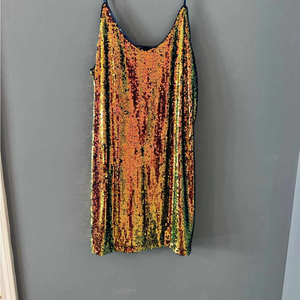Allegra K Vibrant Sequin Dress